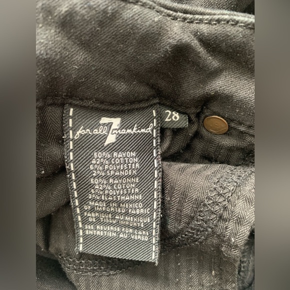 7 for all mankind black skinny jeans size 28 - Picture 7 of 8